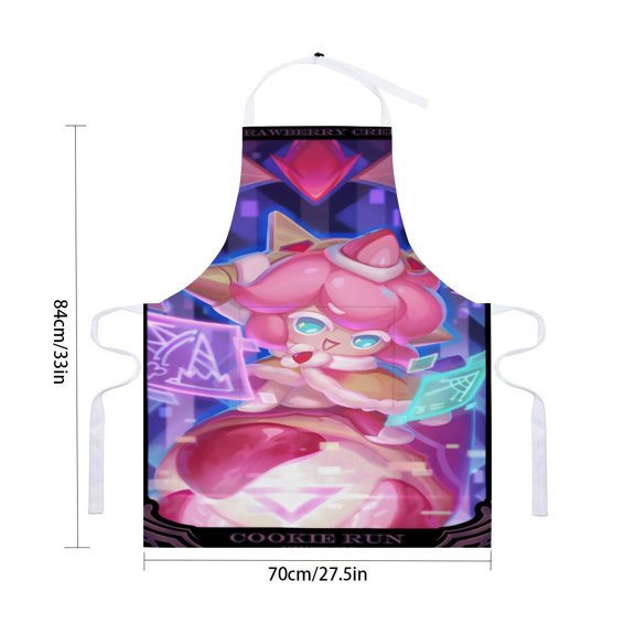 Cookie Run apron designed with pockets and waterproof features, adjustable chef apron ideal for cooking, drawing, and craftingfor 33" x 28"70X84cm).