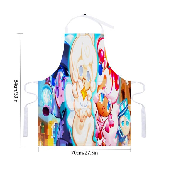 Cookie Run apron with pockets and waterproof style, designed for adults as a kitchen cooking apron, adjustable chef apron for drawing and craftsfor 33" x 28"70X84cm).