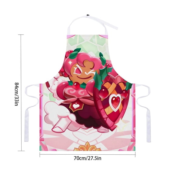 Cookie Run apron, waterproof with pockets, suitable for adult daily cooking, drawing, and crafting as an adjustable apronfor 33" x 28"70X84cm).