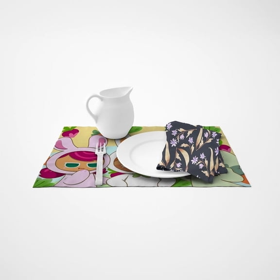 Cookie Run pattern 1217 inch linen placemat high-quality and durable easy to clean adding a pleasant dining experience