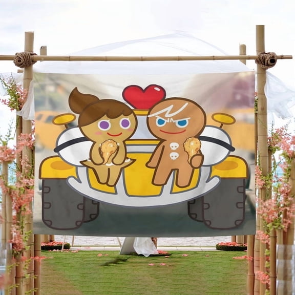 Cookie Run pattern wall hanging 50*60 inches high-quality peach skin velvet material classic and charming