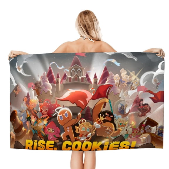 Cookie Run-theme Gifts Quick-dry Beach Towel for Women Girl Birthday Inspired Fan Bath Outdoor Music Lover31 x 71 in78 X 180 CM