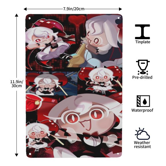 Cookie Run-themed Tin Painting tin artwork, 812 in (2030 cm), high-definition rendering, a 2026 model that lifts the rooms character.