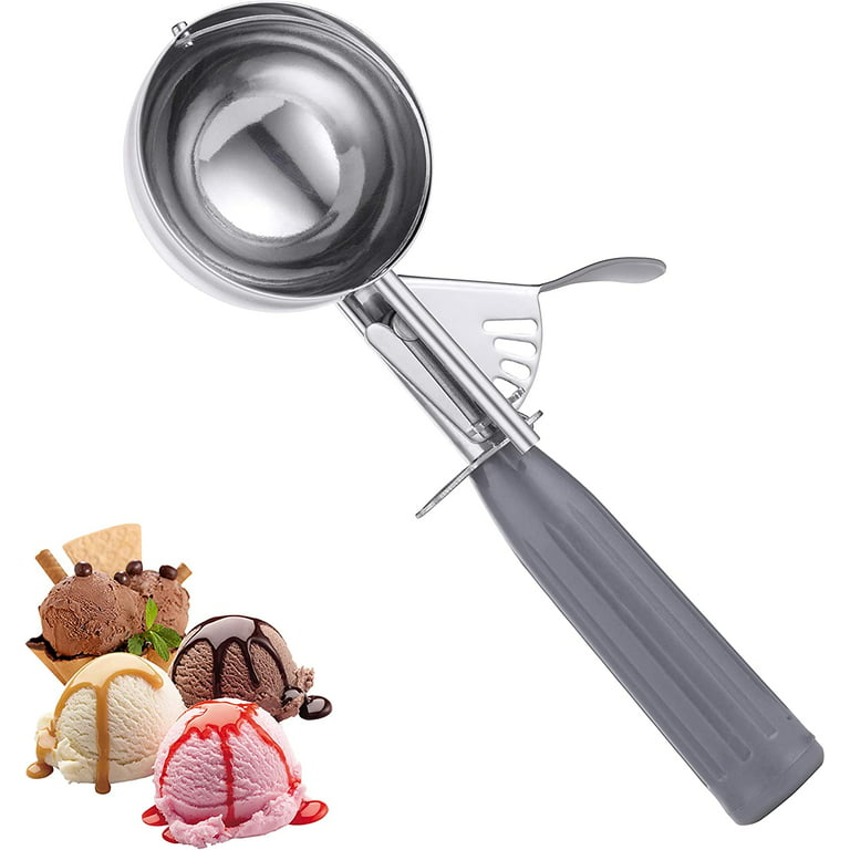 4 Oz Portion Scoop Ice Cream Disher with Trigger Release, Stainless Steel  Cookie Scoop for Portion Control, Scoop Cookie Dough, Cupcake Batter; Half