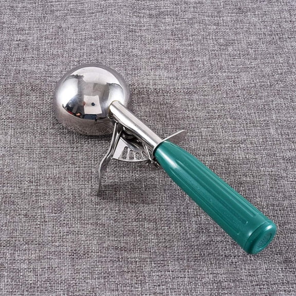 Cookie Scoop Set of 3 With Plastic Handle, Ice Cream Scoop with Trigger, Size Large2.49 Inch- Medium1.97 Inch- Small1.58 Inch Size Polishing 18/8 Stainless Steel Cupcake Scoop