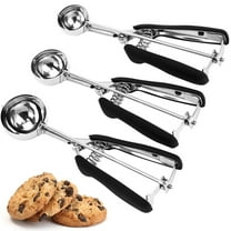 Cookie Scoop Set, 3Pcs Ice Cream Scoop, Cookie Scoops for Baking Set of 3, 18/8 Stainless Steel Cookie Scooper for Baking, Ice Cream Scooper with Trigger Release, Cookie Dough Scoop with Non-slip Grip