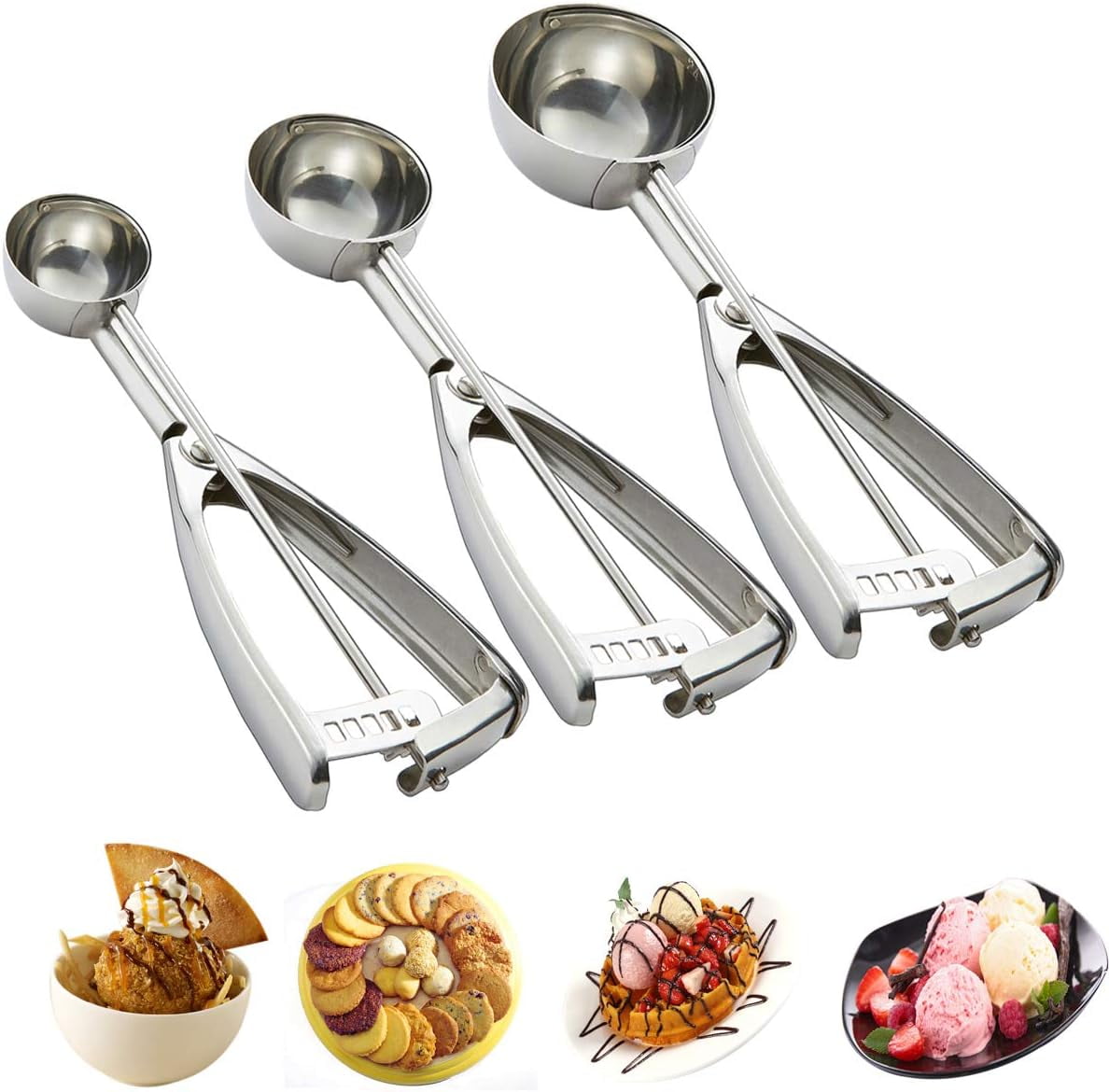 Cookie Scoop Set - #60/1 Tbsp, #40/2 Tbsp, #20/ 3Tbsp - 3 PCS