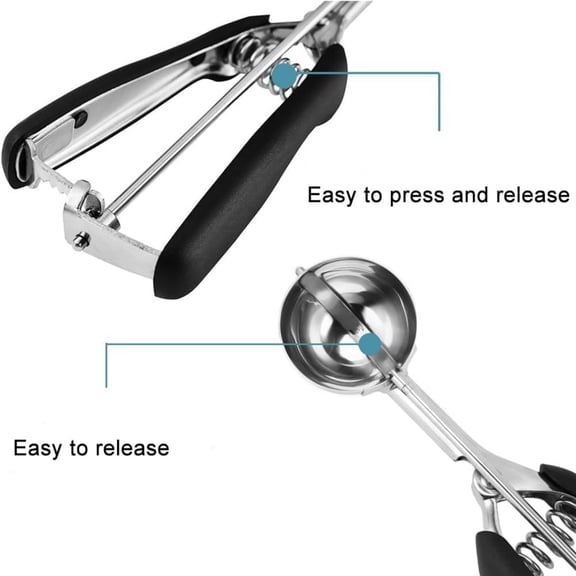 Cookie Scoop Set, Include 1 Tbsp/2 Tbsp/3 Tbsp, Cookie Dough Scoop, Cookie Scoops for Baking Set of 3, Stainless Steel, Good Grip, Non-Slip, For Cookies Cupcake Muffin Ice Cream waffle
