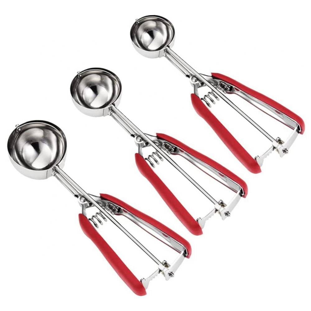 Cookie Scoop Set - Include 1 Tbsp/ 2 Tbsp/ 3Tbsp - 3 PCS Cookie Scoops for Baking - Cookie Dough Scoop - Made of 18/8 Stainless Steel,Red - Walmart.com