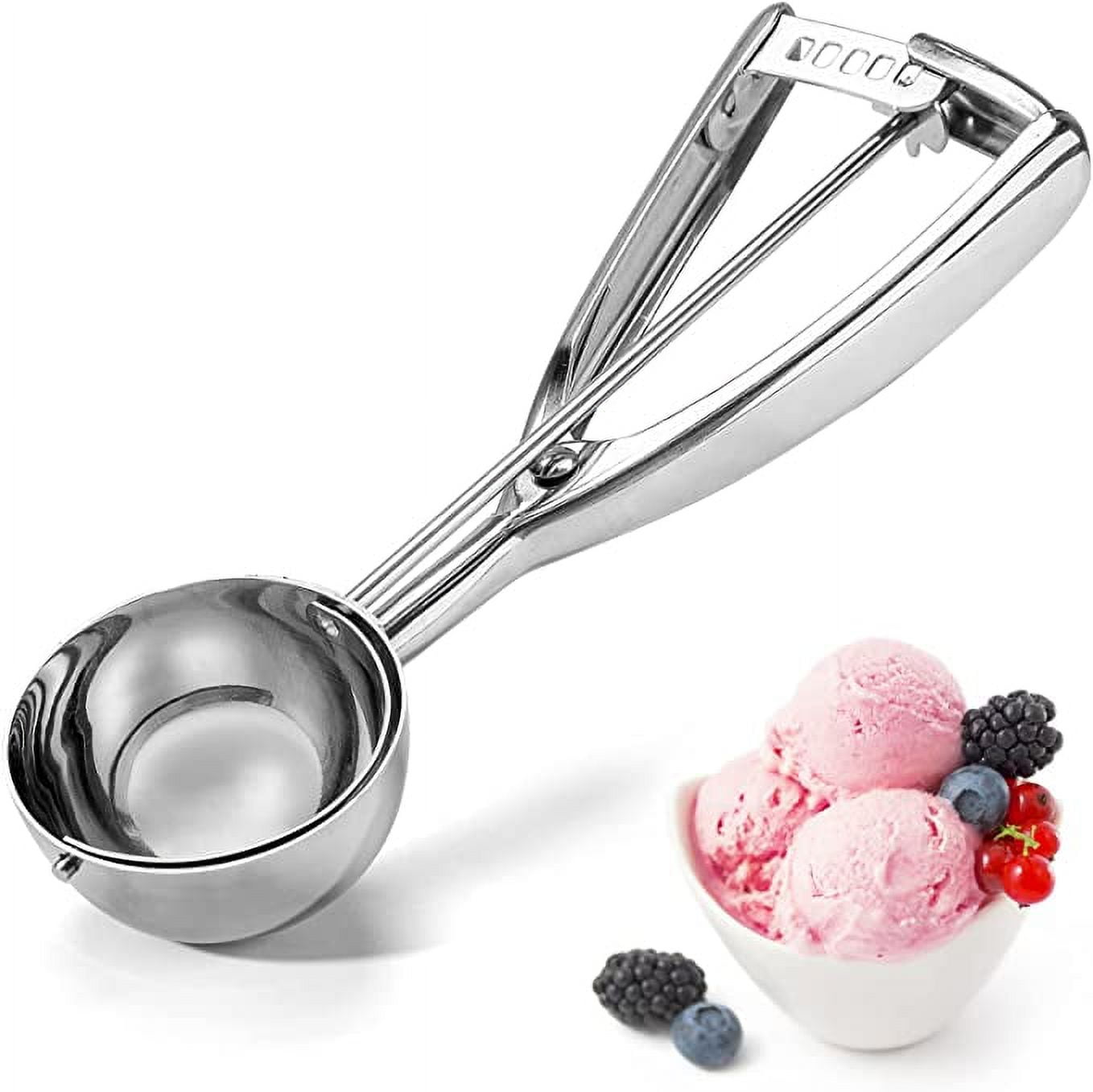 Emoly Ice Cream Scoop Set, Steel Ice Cream Scoop, Cookie Dough Metal Cupcake Spoons Include Large-Medium-Small Sizes Balls for Ice Cream, Cupcake