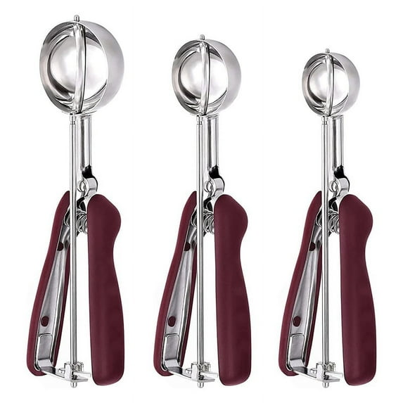 Cookie Scoop for of 3, Ice Cream Scoop Stainless Steel, Cookie Dough Scoop, Cupcake Scoop, Meatball Scoop