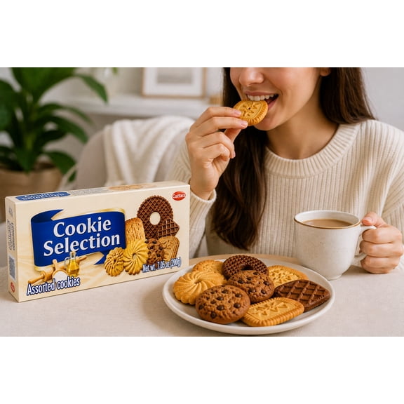 Cookie Selection Assorted Cookies, 7.05 oz (200g) Variety Pack, Sweet Snack Biscuits