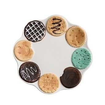 Cookie Shaped Ceramic Coffee Mug - Delicate Breakfast Cereal Cup with Dessert Plate for Afternoon Tea at Home
