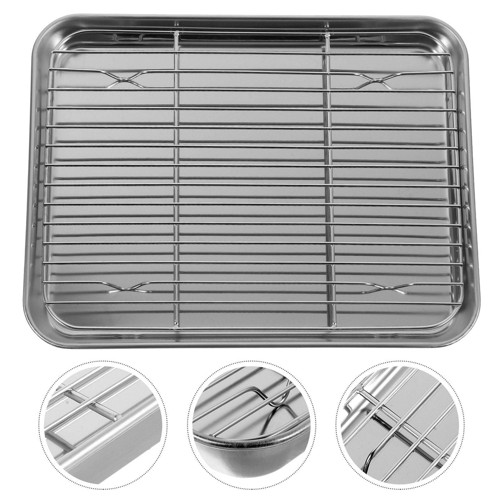 Cookie Sheet with Rack Set, Half Sheet Baking Pan for Oven Cooking, 10