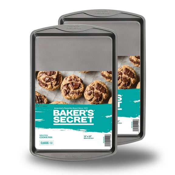 Baker's Secret 2x Cookie Sheet 15", Nonstick Chemical Free Set of 2