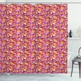 thumbnail image 1 of Cookie Shower Curtain, Pancakes and Marshmallows Sweet Tasty Cakes with Sugar Scatters Cartoon Illustration, Fabric Bathroom Set with Hooks, 69"W X 84"L Extra Long, Multicolor, by Ambesonne, 1 of 3