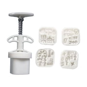 Cookie Stamp 3D Lemon Bamboo Pattern Moon Cake Molds Hand Pressure Moon Cake Maker Baking Tool for MidAutumn Festival