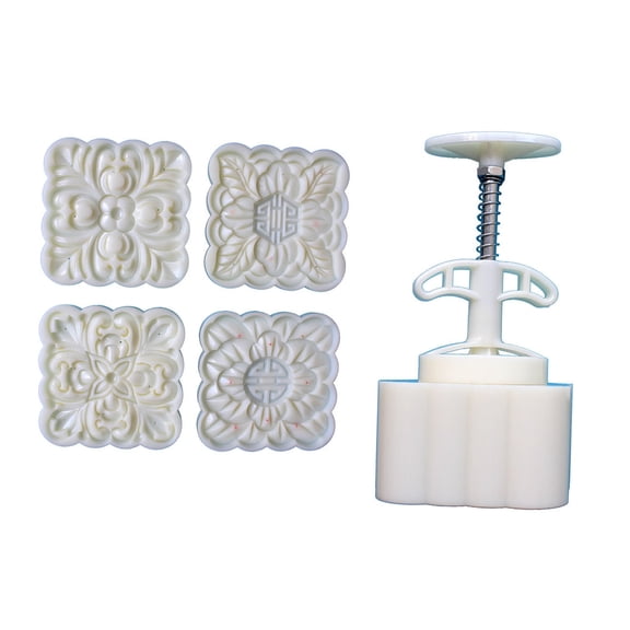 Cookie Stamp Square Flower Pattern Desserts Molds Hand Pressure Desserts Maker Baking Tool for MidAutumn Festival