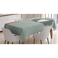 thumbnail image 1 of Cookie Tablecloth, Smiling Cookie Thinking of Milk in a Glass Daydreaming, Rectangular Table Cover for Dining Room Kitchen, 60" X 84",Grey Teal Ivory Amber and Pale Taupe, by Ambesonne, 1 of 3