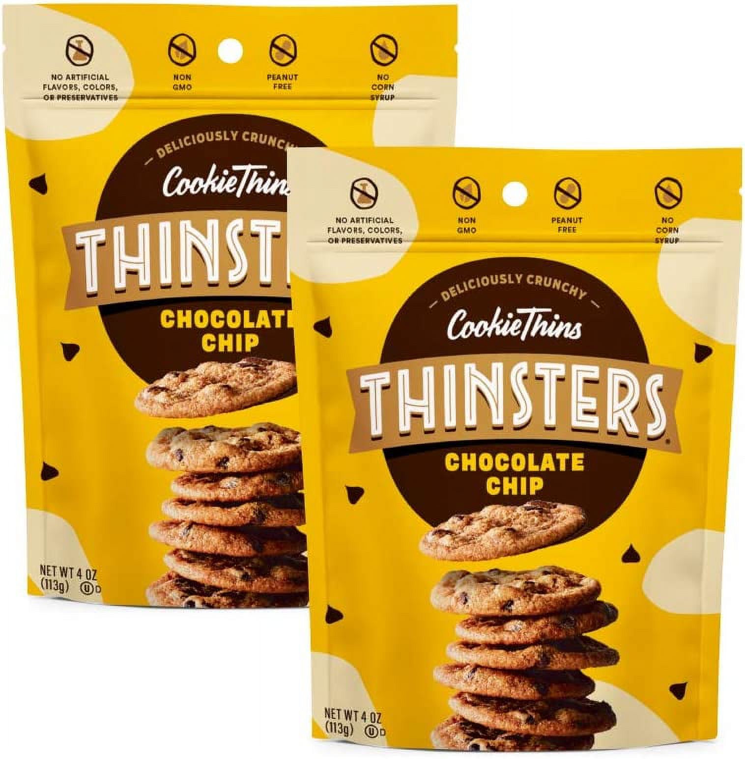 Cookie Thins Cookies, Chocolate Chip, 16oz (Pack Of 2), NonGMO, , No