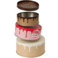 thumbnail image 1 of Cookie Tin - Round Cake Tins With Lids Novelty Cookies Jar Storage Container Air Tight Birthday Box Kitchen Large Stackable Metal Nesting Set Of 3, 1 of 7