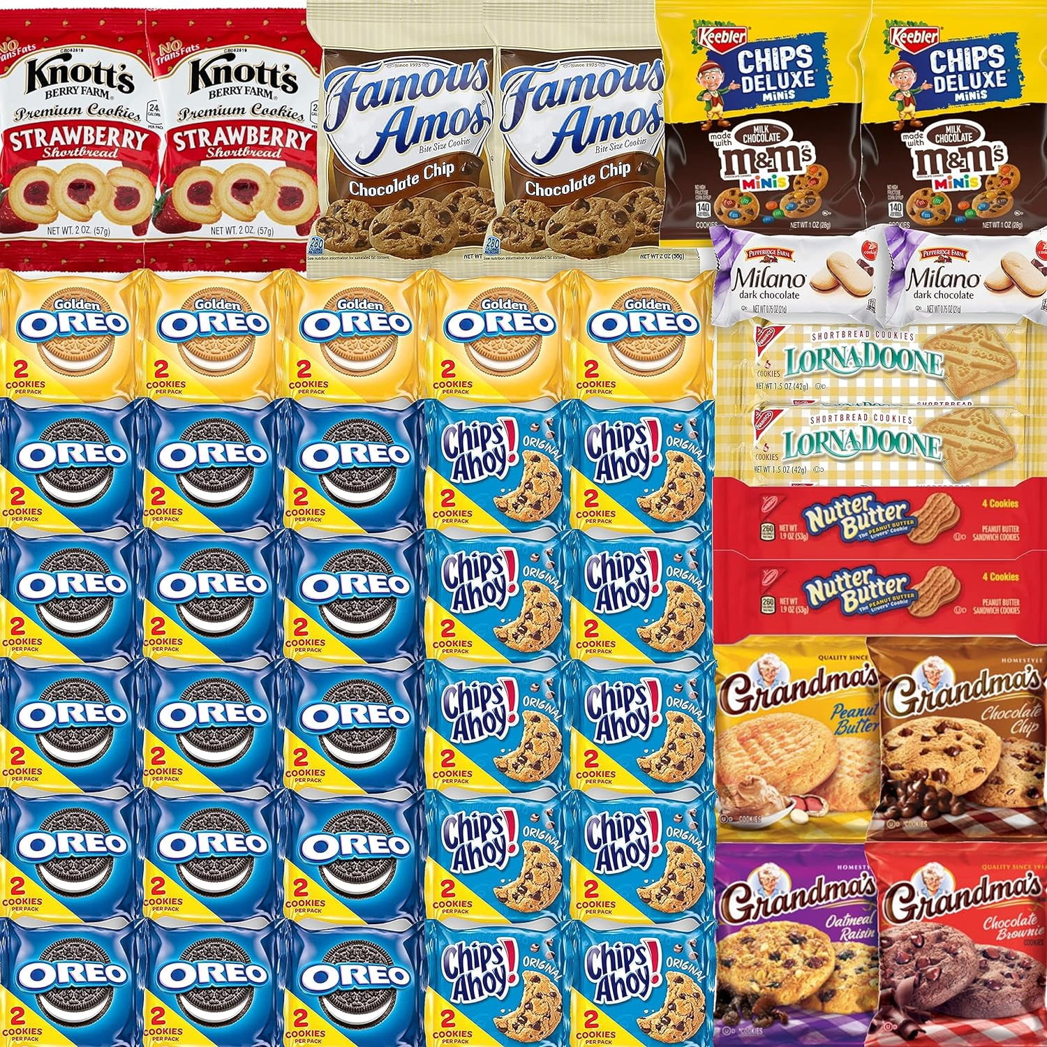 Cookie Variety Pack - Individually Wrapped Bulk Cookies (45 Count) by