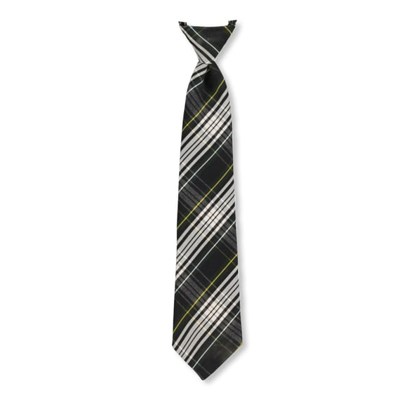 Cookie’s Adjustable Banded Necktie with Clip Color: green/white/gold *plaid #61* Size: 14"