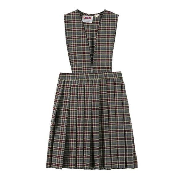 Cookie's Big Girls’ "Crystal" Jumper (Sizes 7 - 20) Color: gray/burgundy/gold/white *plaid #43* Size: 14