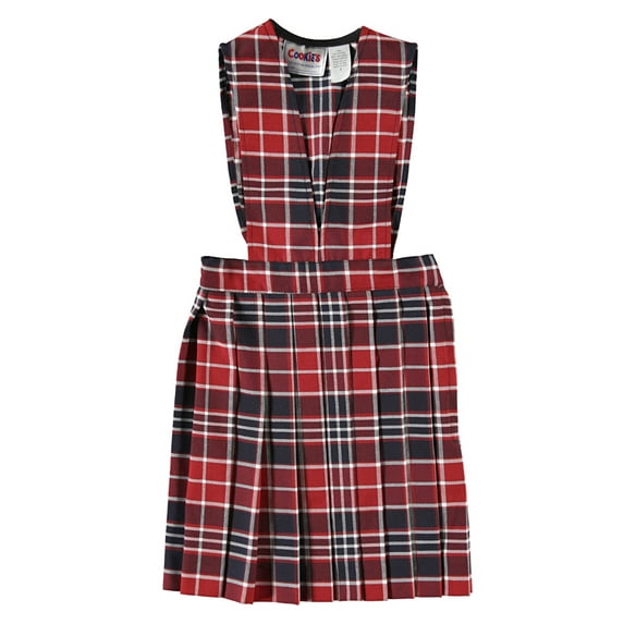 Cookie's Big Girls’ "Crystal" Jumper (Sizes 7 - 20) Color: red/navy/white *plaid #570* Size: 14