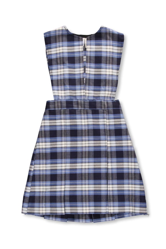 Cookie's Big Girls’ Slit Neck Jumper With Kick Pleats (Sizes 7 - 20) Color: blue/white *plaid #76* Size: 10