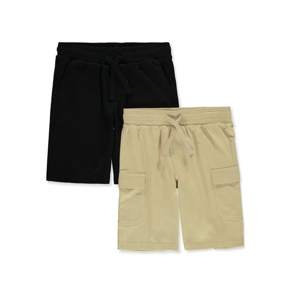 Cookie's Boys' 2-Pack French Terry Cargo Shorts - black sand, 18 - 20 (Big Boys)