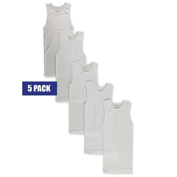 Cookie's Boys' 5-Pack Tank Tops - white, 10 - 12 (Big Boys)