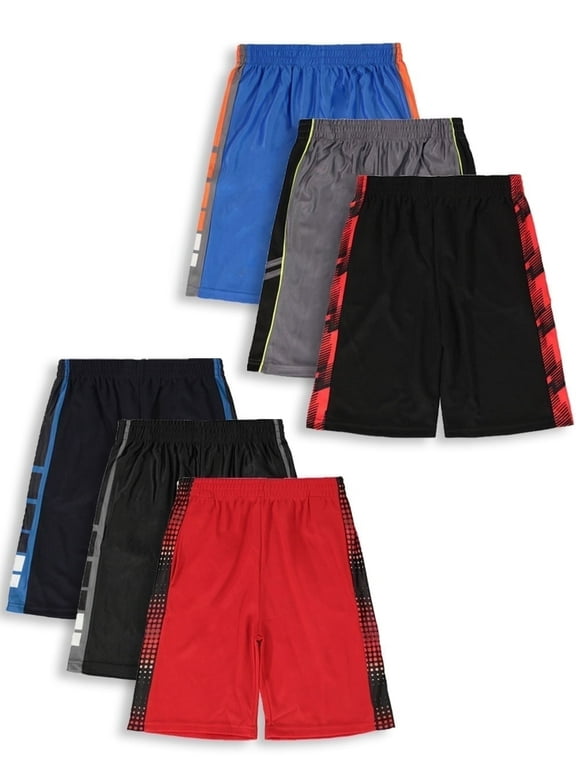 Cookie's Boys' 6-Pack Athletic Shorts With Pockets - red/multi, 8 (Big Boys)