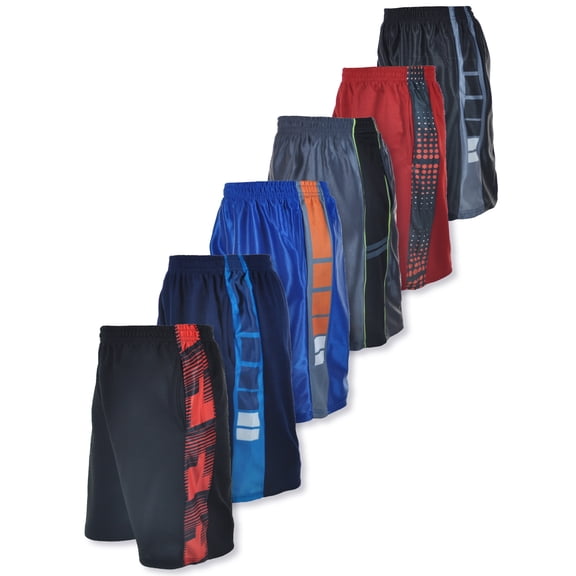 Cookie's Boys' 6-Pack Athletic Shorts With Pockets Color: red/multi Size: 8