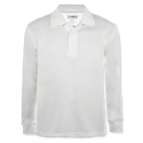 Cookie's Boys' L/S Pique Polo - white, 6 - 7 (Big Boys)