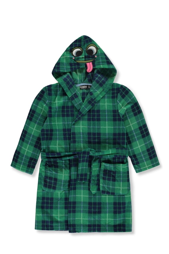 Cookie's Boys' Plaid Kritter Bathrobe Color: green/navy Size: 6 - 7
