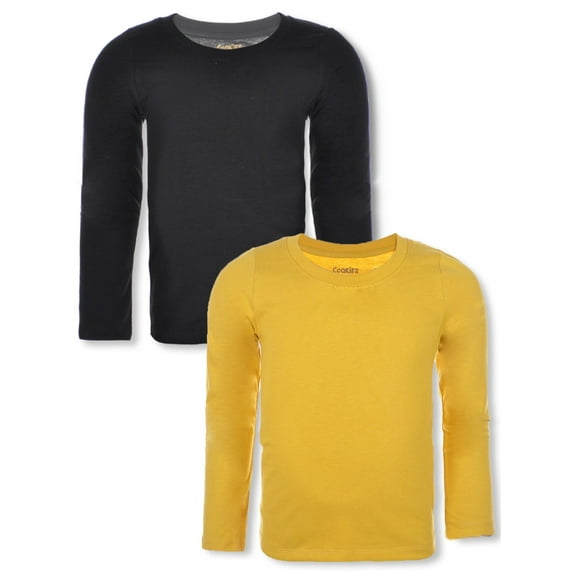 Cookie's Girls' 2-Pack L/S T-Shirts - black/mustard, 7 (Big Girls)