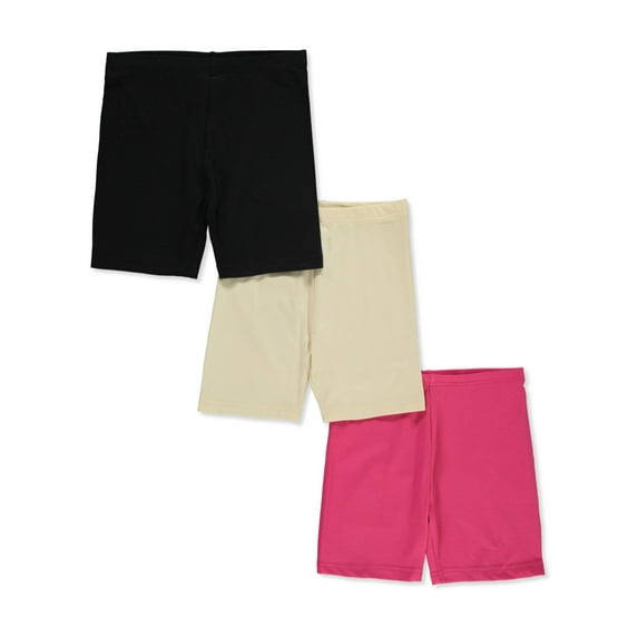 Cookie's Girls' 3-Pack Bike Shorts Color: black/rasp/tapioca Size: 6x