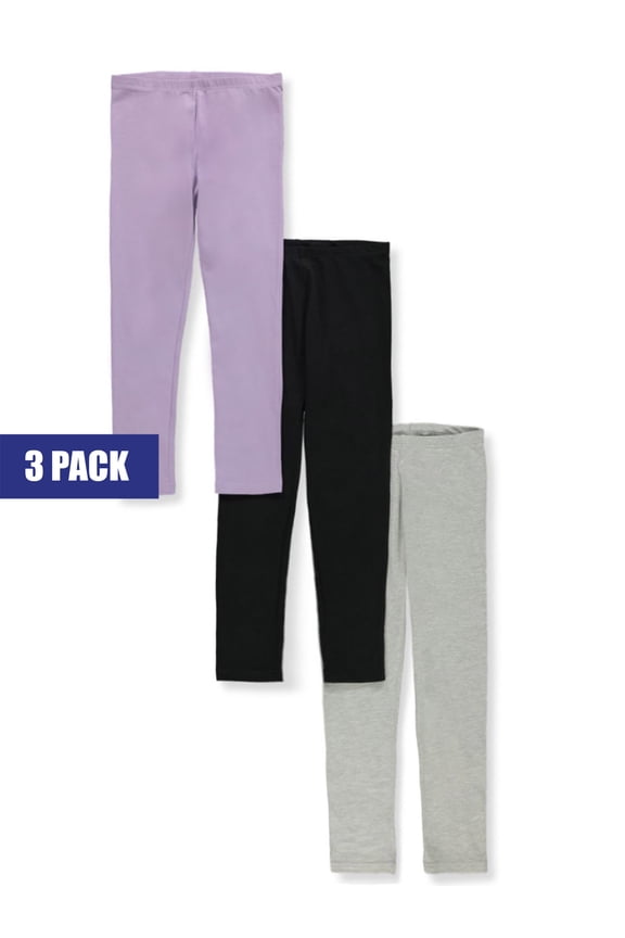 Cookie's Girls' 3-Pack Leggings - black/gray/orchid, 2t (Toddler)