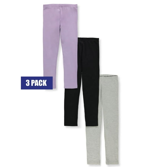 Cookie's Girls' 3-Pack Leggings - black/gray/orchid, 3t (Toddler)