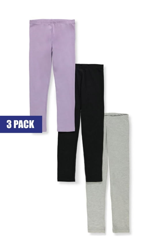 Cookie's Girls' 3-Pack Leggings - black/gray/orchid, 3t (Toddler)