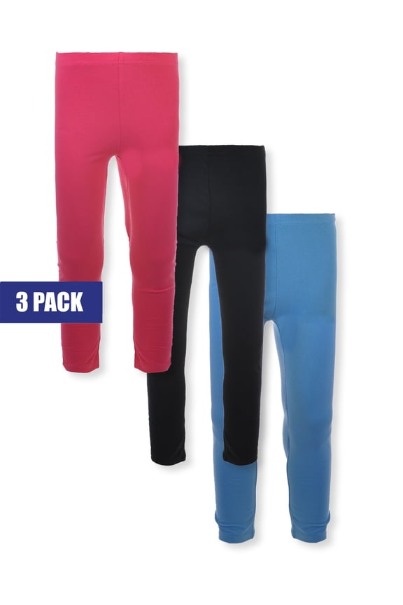 Cookie's Girls' 3-Pack Leggings - black/light blue, 10 - 12 (Big Girls)