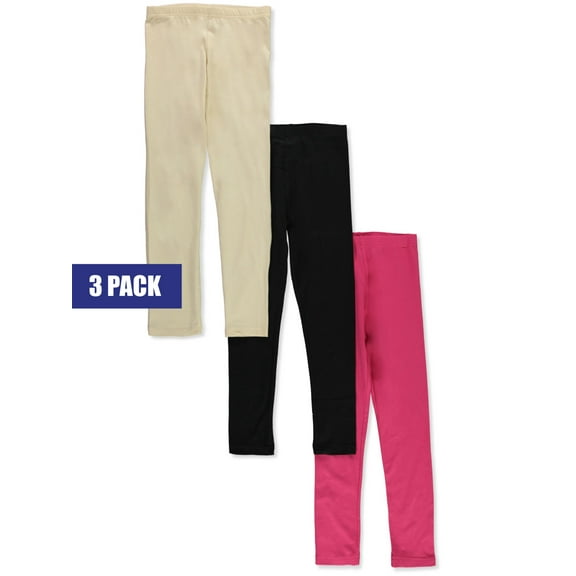 Cookie's Girls' 3-Pack Leggings Color: black/rasp/tapioca Size: 14 - 16