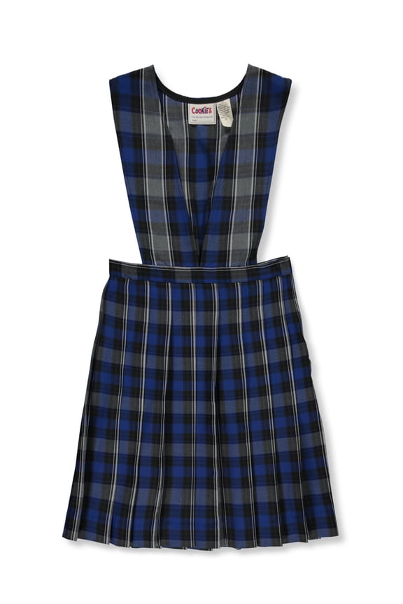 Cookie's Girls’ Jumper (Sizes 2 - 6X) Color: gray/royal/white *plaid #32* Size: 6