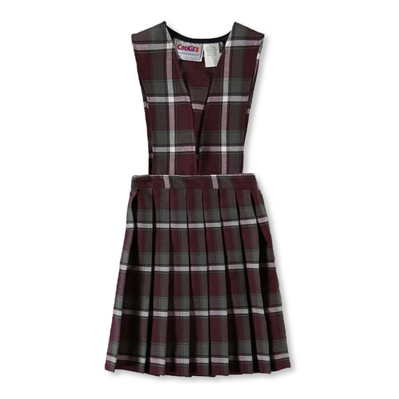 Cookie's Girls’ Jumper (Sizes 2 - 6X) Color: burgundy/gray/white *plaid #91* Size: 3