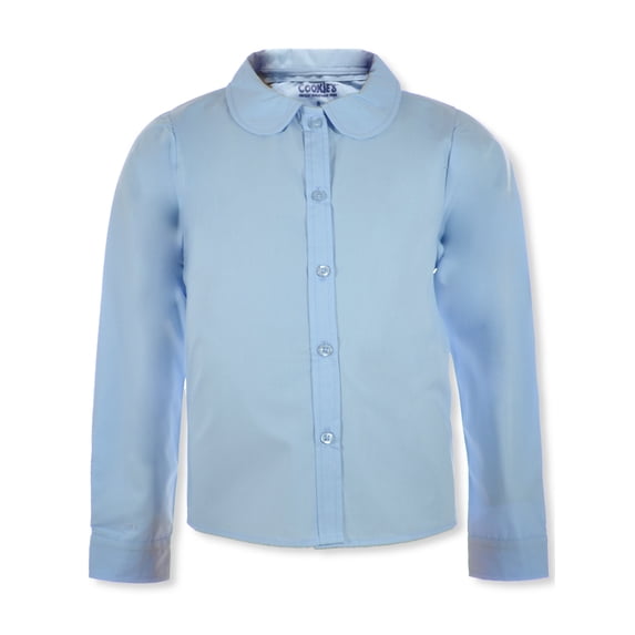 Cookie's Girls' L/S Pan Button-Up Shirt Color: blue Size: 7