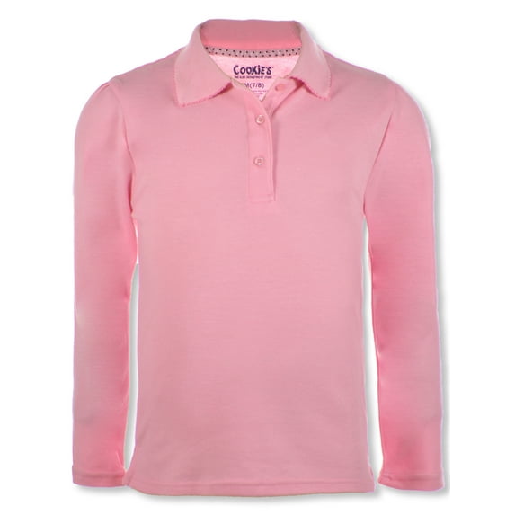 Cookie's Girls' L/S Picot Trim Polo Color: pink Size: 10 - 12