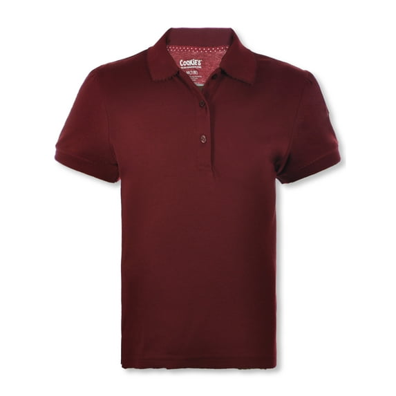 Cookie's Girls' Picot Trim Polo Shirt - burgundy, 7 - 8 (Big Girls)