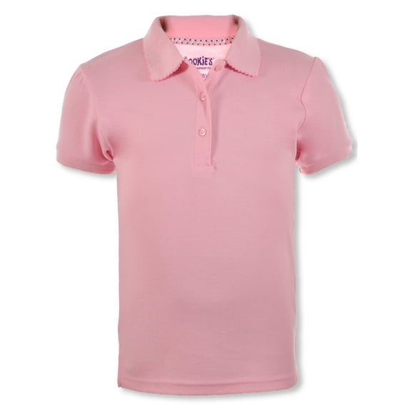 Cookie's Girls' Picot Trim Polo Shirt Color: pink Size: 4t