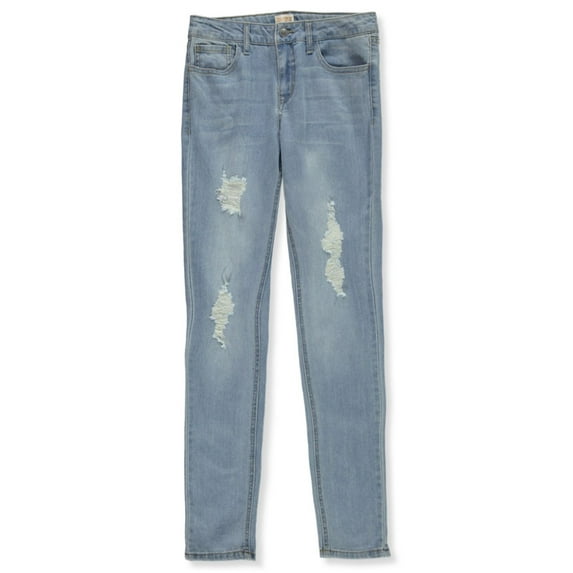Cookie's Girls' Rip-Patch Stretch Skinny Jeans - colette blue, 8 (Big Girls)